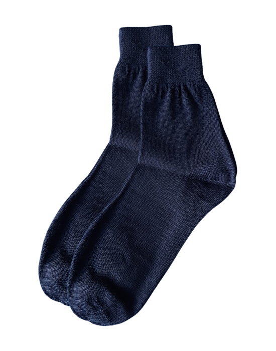 Women pure wool  socks plain design navy